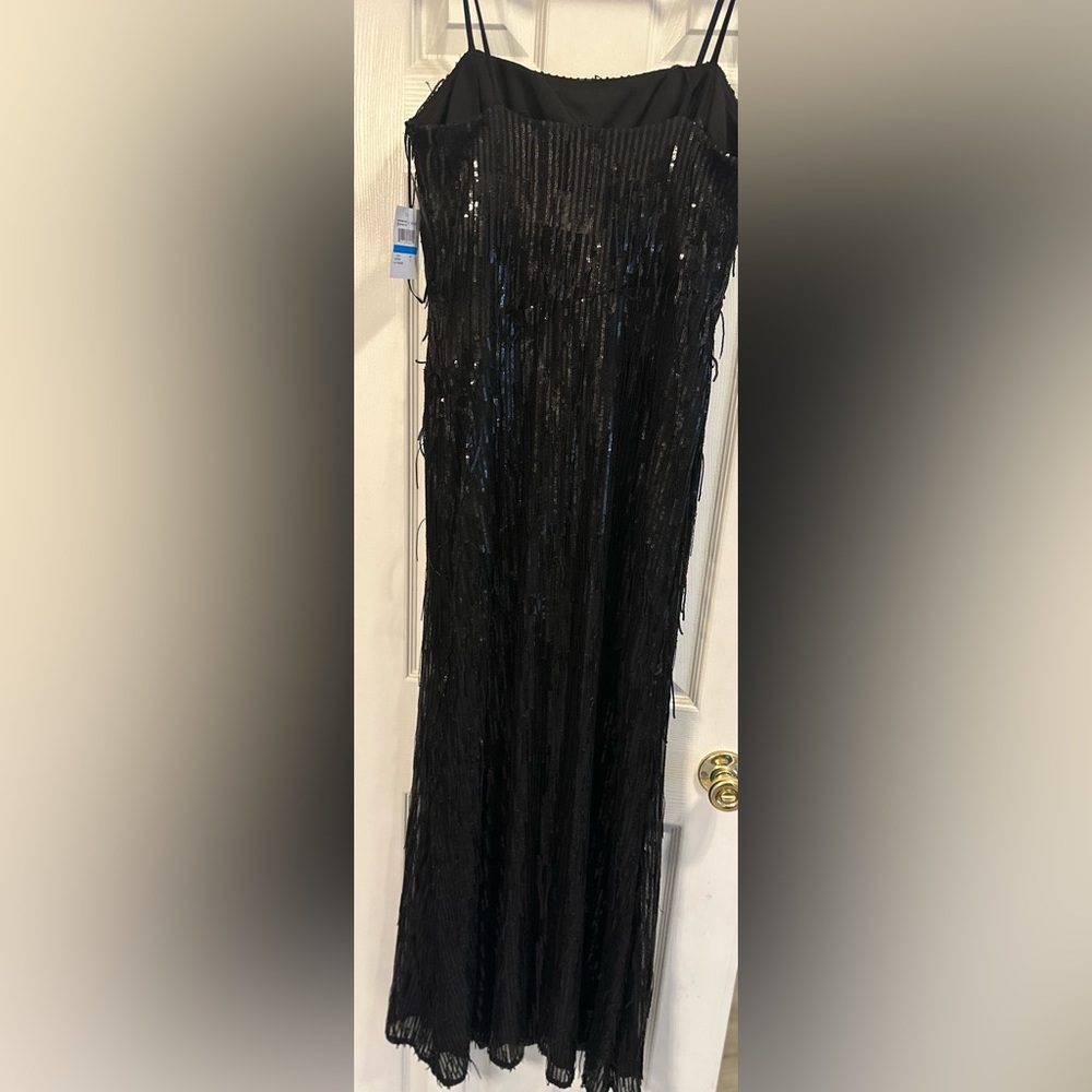 Morgan & Co. Black Dress with Mesh Inserts.